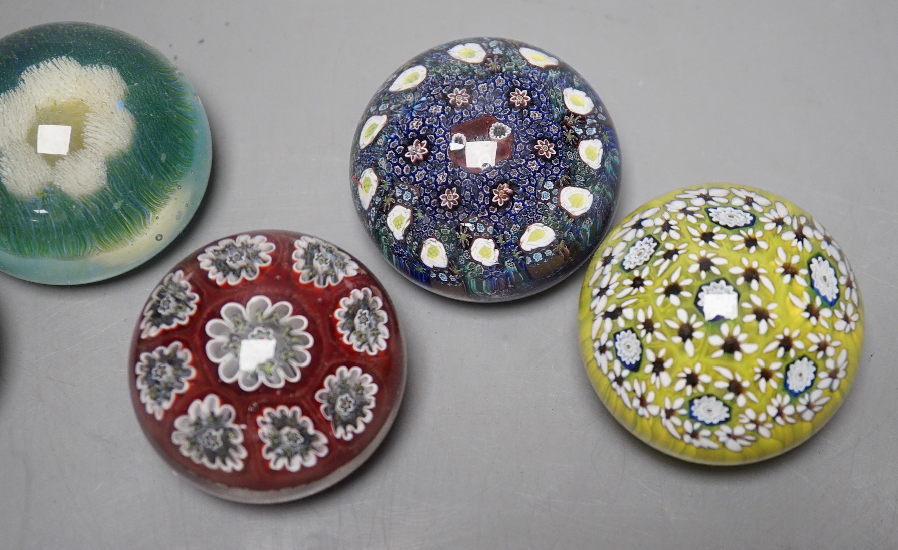 Six Murano glass paperweights, 5.5cm